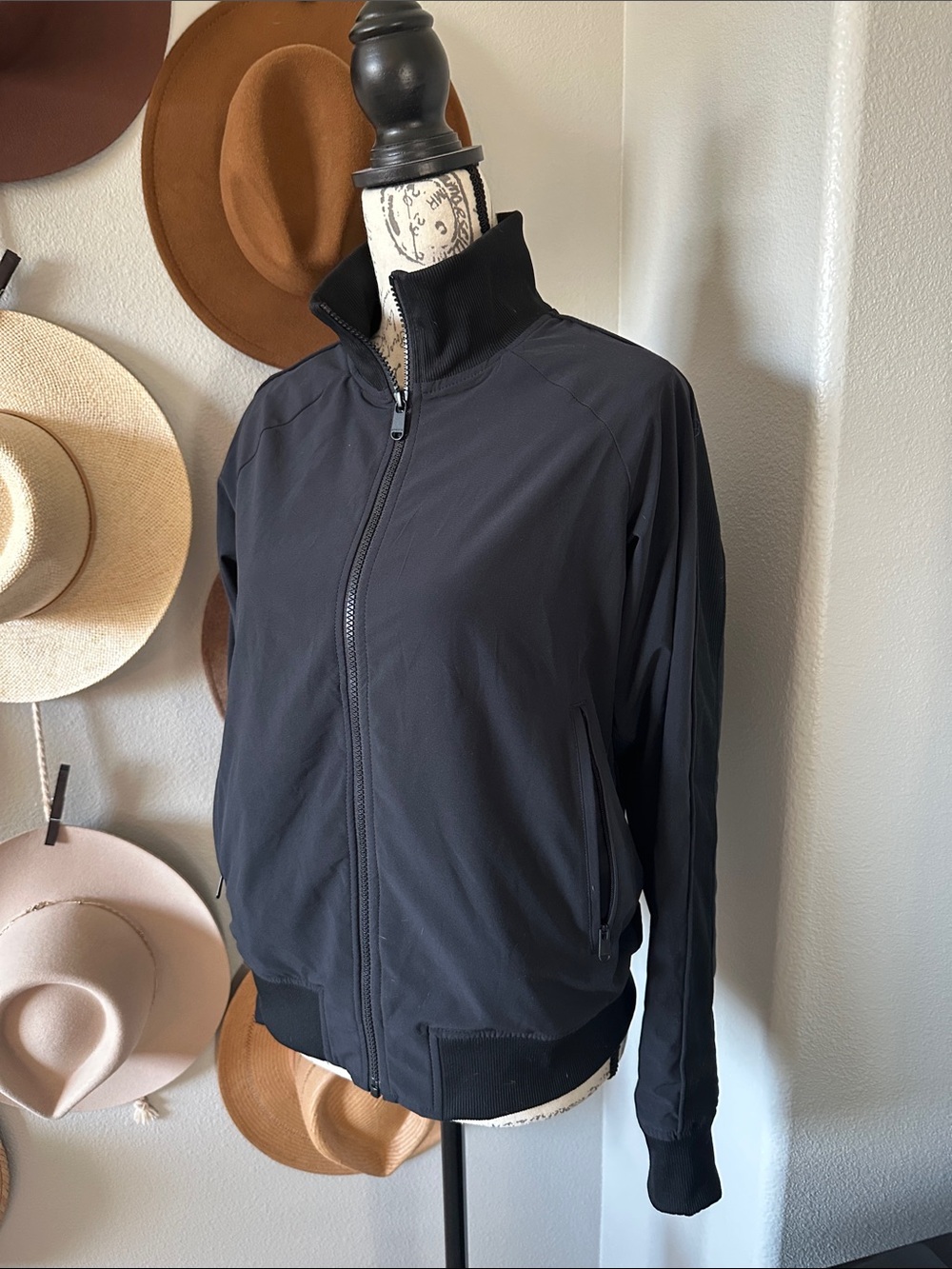 Athleta Women's Black Full-Zip Bomber Jacket